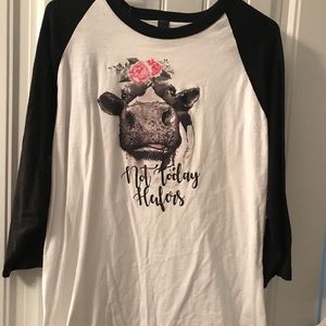 Boutique large tee. Not today heifer